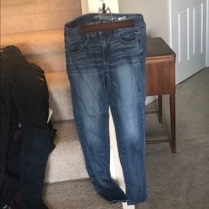 Blue AEO skinny jeans